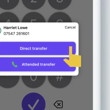 The choice between Direct transfer and Attended transfer.
