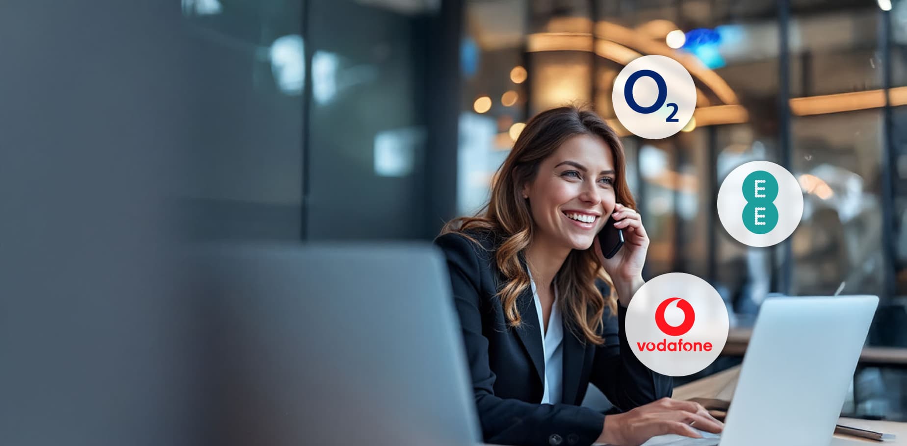 Business user making a call